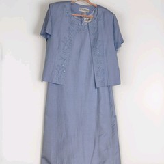 NWT~JESSICA HOWARD~2pc Beaded Sheath Dress & Jacket Set Linen Blend Sz 12/14