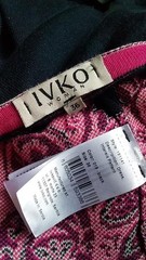 Ivko Multicolored Elegant Retro Patterned V-neck Midi Dress Size 36