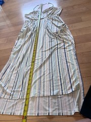 BCBGeneration Blue White Striped Draped Mini Dress Faux Wrap Bodycon Medium Chic