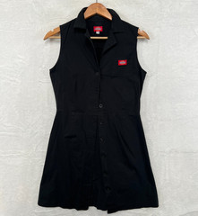 Dickies Black Sleeveless Button Front Workwear Dress Women’s Medium