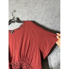 Torrid Rust Red Crochet Lace Trim Tiered Maxi Kimono Dress Size 2X Boho Peasant