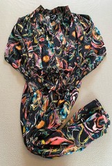 HUSK DRESS SZ M/L AUSTRALIA 100% SILK MONT MARTE LONG TIE WAIST BUTTON SUMMER