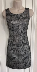ALYTHEA BLACK/GOLD METALLIC OPEN BACK PART COCKTAIL DRESS SZ S NWT