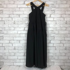 MADEWELL NWT $148 Women&rsquo;s 100% Cotton True Black Halter Midi Dress sz 0 NL129