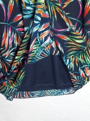 Apricot Midi Dress Womens 8 Palm Print Tropical Cocktail Resort Summer Vacation