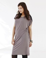 Simply Be Womens Elvi Grey Cinched in the Waist-Lace Detail Dress