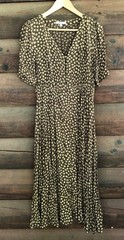 Madewell Button-Cuff Midi Dress in Woodcut Flowers Size 4