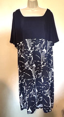 Jessica London Short Sleeve Navy Blue White Shift Dress Size 18 / 20