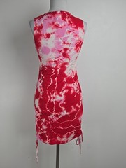 Cotton Citizens USA Red Pink Tie-dyed Sleeveless Crew Neck T-shirt Dress Small S