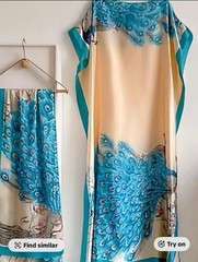 Caftan Dress One Size with Multiple Colors One Size Fits Most Mumu W Scarf Silky