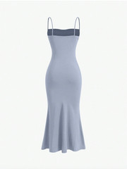 Gray MOD Solid Ruched Mermaid Hem Cami Dress Sz XS S M L