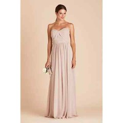 Birdy Grey Size Large Multi Style Strapless Tie Waist Gown Dusty Pink Blush