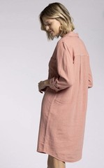 Thread & Supply Fatina Dress Rose Tan M Classic Casual Preppy A320 Retail $83