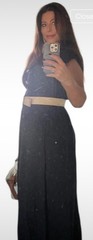 Women’s Belted Long Summer Dress-Elegant Flowy Maxi-Button Detail-Size S