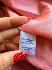 Lovers + Friends Edith Coral Linen Blend Mini Dress Coastal Mediterranean Beachy