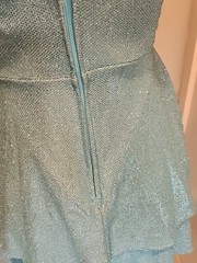 B Darlin Light Glittery Blue Short Strap Sleeve Dress Sz 1/2 New