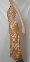 Adidas X Farm Rio Psychedelic Wave Maxi Farm Dress Victory Gold Sz Large