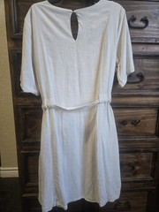 NWT, VERSONA cream Color Belted Dress With Pockets, Excellent! Smoke Free Home!
