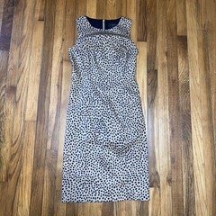 J.CREW Leopard Classic Sheath Bi-stretch Cotton Sleeveless Tank Midi Dress 00
