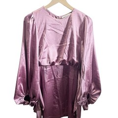 Petal and Pup Emillia Purple Puff Sleeve Satin Mini Dress 6 NWT