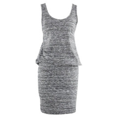 Lou & Grey Sz S Gray Black Elastic Waist Blouson Poly Rayon Spandex Dress