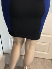 Alexander Wang Dress Bodycon Mini Knit Black Blue XS Wool Blend Sleeveless