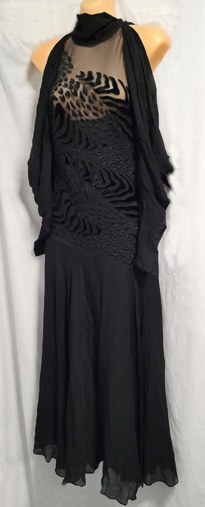 Sass & Bide Black Formal Evening Chiffon Dress Size 10 AUS/UK / 6 US NEW