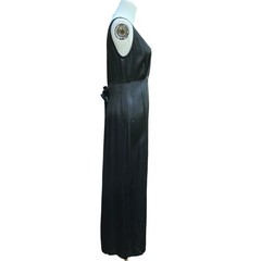 Metropolitan Vtg 90s Glam Minimal Old Money Classic Satin Open Back Bow Dress 6