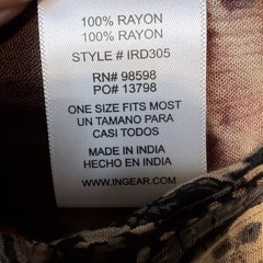 In Gear Resort One Sz Fits Most Embroidered Rainbow Peach Gray BlueTie Dye Dress