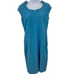 Iman Dress Womens Size S Light Blue Sheath Exposed Zipper