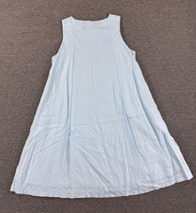 J McLaughlin Dress Womens Medium Blue Linen A Line Swing Sleeveless Shift