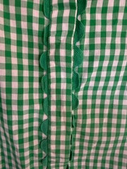 SERAPHINA Dress Midi Green and White Check 100% Cotton Size S