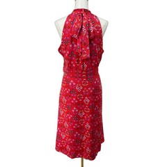 Ann Taylor Petite Red Floral Halter Midi Dress XLP Maximalist Feminine Wedding
