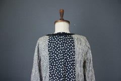 GUDRUN SJÖDÉN Multicolor Mixed Pattern Square Neck 3/4 Sleeve Tunic Dress Size S