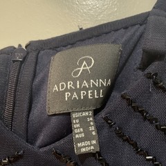 Adrianna Papell Navy Sequin Beaded Spaghetti Strap Mini Dress Size 2- cocktail