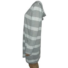Merona Size Small Dress Striped Gray/White lightweight hoodie cover up hooded