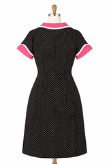 130114 Black & White Polka Dot Peggy Sue Dress Sourpuss Rockabilly Medium M
