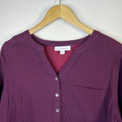 J. Jill purejill petite medium Stretch Plum Purple colorblock Dress mini casual