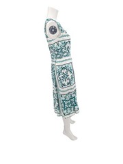 Floral Fit Flare Pleated Midi Dress Printed Twee Retro Guest Office Occasion 6