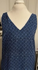 Lauren Ralph Lauren Sleeveless Summer Dress Blue Geometric Design Flowy Sz 14