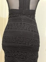 Kimchi Blue Black Lace Bodycon Mini Dress Open Back Women’s XS