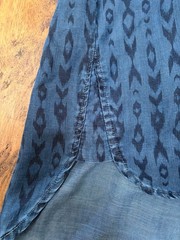 Anthropologie Cloth & Stone Denim Chambray Shirt Dress Blue Aztec Print Small