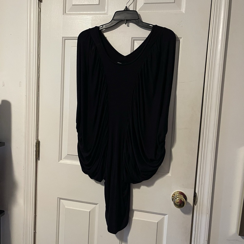 Y2K BCX Generation Black Draped Cocoon Dress Women’s Small Rayon Spandex