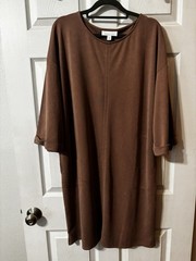 J.Jill Pure Jill Sand-washed Piqué Visit Relaxed Dress Soft Desert Clay Sz Med