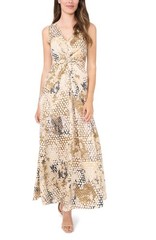 1.state Women&rsquo;s Sleeveless Chiffon Maxi Dress – Brown/Taupe Size-S NWT