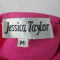 Jessica Taylor Pink Sleeveless Maxi Dress Crochet Lace Ruffle Hem Cotton Size M