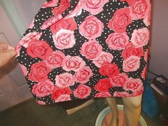 Vtg 50s Style Floral Dress Size M Swing Fit & Flare Polka Dot Rockabilly Tradwif