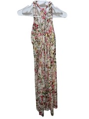 India Boutique Women’s Floral Shift Mini Sleeveless Metallic Gold Dress One Size