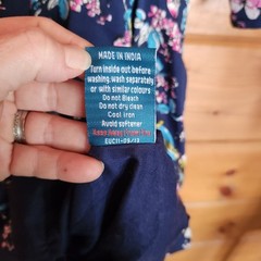 Eucalyptus NWT Bird Print Blue Pink Floral Fit Flare Dress Surplice Pleated Sz L