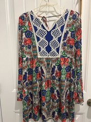 Judith March Floral Dress Blue Bird Pattern.